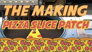 Pizza Slice iron on patch - The making by Hatty Hats Embroidery - Made in the UK - £7.95