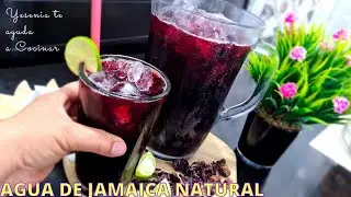 Cómo hacer AGUA FRESCA DE JAMAICA NATURAL||Medidas exactas‼️
