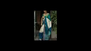 Unique design White handwoven silk saree - To order whatsapp 6369326223