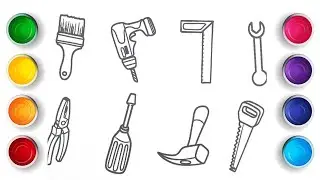 Carpenter Tools Coloring Page | Easy Drawing and Coloring Step by Step For Kids