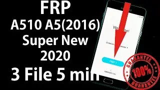 FRP... Samsung A510 frp google account frp bypass 100% 5 min with PC