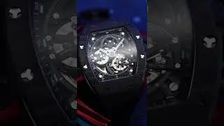 BONEST GATTI Carbon fiber Aluminum alloy Case Tonneau watch Skeleton Sapphire Crystal BG9004