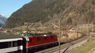 Gotthard-SBB Schweizerische Bundesbahn InterRegio zwischen Amsteg Erstfeld Z&uuml;ge/Eisenbahn