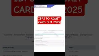 IBPS PO PRELIMS ADMIT CARD OUT 2025.#ibpspo #ibpspo2025 #ibpspoprelims