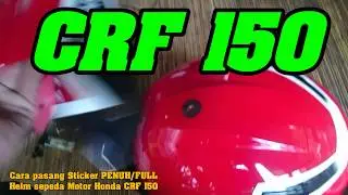 stiker helm keren-HELM HONDA CRF menjadi Muantap dengan menggunakan pasang stiker Full  HITAM DOFFF