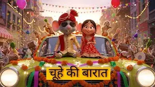 चूहे की निकली बारात 🐭 | Chuhe Ki Barat | Funny Animal Wedding Hindi Rhymes  kids cartoon rhymes