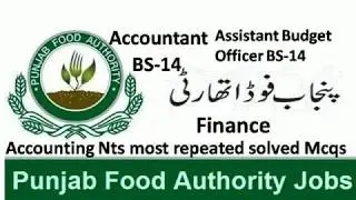 Punjab food athourty Accounts Finance and budget officer related sloved NTS Mcqs