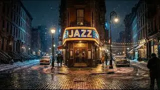 Winter Jazz Night NYC 🎷 Snowy City