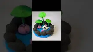 Most Viral 🦆 Clay Duck Pond with Lotus Flowers #shorts #diy #art #craft #viral #youtubeshorts  #clay
