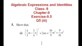 NCERT Solution CLASS-8VIII Math CHAPTER- 9 Algebraic Expressions and Identities Exercise-9.5@bhullar
