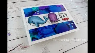 Alcohol Inks Background | Copic Colouring | Kraftin Kimmie Stamps