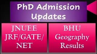 JNU APPLICATION UNDER JRF CATEGORY || BHU GEOGRAPHY RESULTS || JNUEE 2021 || JNU Admissions 2021