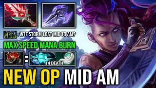 How to Solo Mid AM 100% Hard Counter Everyone with Mask of Madness Max Speed Mana Burn Dota 2