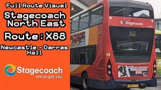 Full Route Visual | Stagecoach North East X88 | Newcastle - Newbiggin Hall