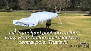EAGLE PEAK 10'x10' Slant Leg (w/ 64 sqft of shade) Easy Peak Pop Up Canopy Setup Instruction Video