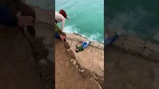 😱 Cliff Swing SNAPS &mdash; Woman Plunges Into the Crystal Clear Blue Water #adventure #nature #thrill