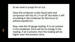 Refrigeration system purging air