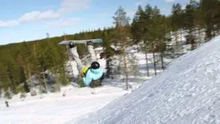High Jump, Bad Landing - with Snowboard at Levi