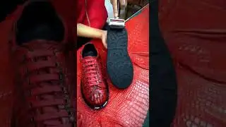 Authentic crocodile skin leather handmade sneakers shoes #shorts #sneakers #handmade #crocodile