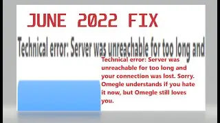 20 SECOND FIX FOR Omegle Technical error 