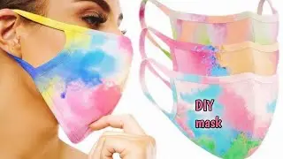 Easy face mask pattern|How to tie dye white face mask|Fashion Coma