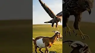 Eagle Hunts Goat in Stunning Attack! 🦅🐐#EagleVsGoat #WildlifeHunt #NatureAttack