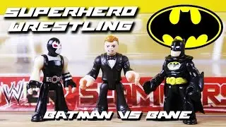 BATMAN and ROBIN vs BANE Superhero Wrestling imaginext toys wwe new wcw fight
