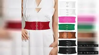 Vibrant Triple Buckle Elastic Waistband Ruffles Wide Belt - Elegant Decorative Dress Girdle for Wome