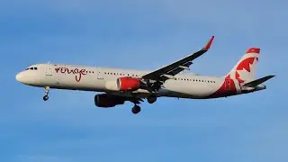 Air Canada Rouge Airbus A321-211 Landing On Runway 31 #yqr