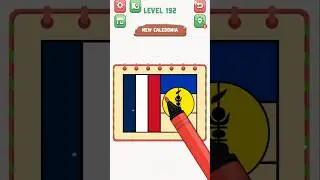 Draw and color the flag of New Caledonia, Flag painting puzzle level 192