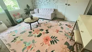 Love This Soft and Washable Pink Floral Rug!