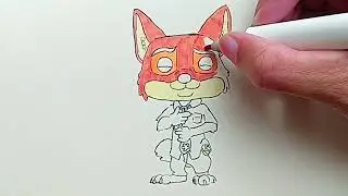 Drawing Funko Pop Nick Wilde from Zootopia 2