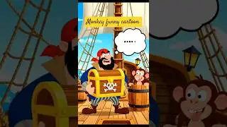Monkey vs Cartoon Pirate 🏴&zwj;☠️🐵😂 | Funny Cartoon Fight Comedy Short