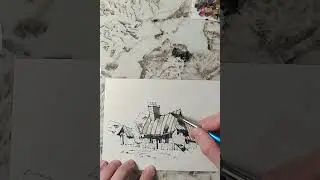 Sketch with ink and watercolor part 1 #sketch #howtomakeillustration #watercolor #watercolorink