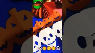 Green cute ideas/ Halloween decorations/ DIY Skull Garland/ Paper skull cutout