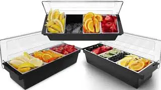 Esatto Condiment Holder with 6 - 1 Pint Inserts Black