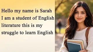 Hello my name is Sarah I am a student of English literature this is my struggle to learn English