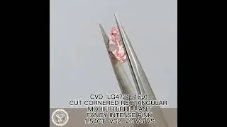 1.54CT RECTANGULAR MODIFIED BRILLIANT FANCY INTENSE PINK VS2 VG VG VS CVD lab diamond