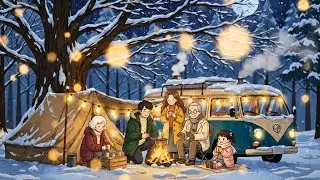 Relaxing Ghibli Style Cooking | Snowy Night Birthday Camping & Beef Stew | Ghibli-Style ASMR