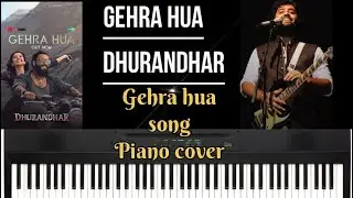 Gehra hua -Dhurandhar easy piano tutorial llगहरा हुआ keyboard cover-dhurandhar-Arijit Singh song ll 