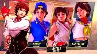 Street Fighter V -Arcade Edition- Sakura: All Costumes & Colors + Full Theme
