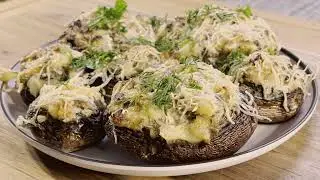 Gefüllte Champignons mit Käse und Quark