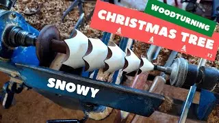 Woodturning SNOWY Christmas trees!!! How to turn a Christmas tree!