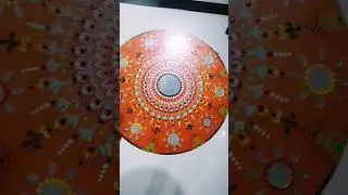 dot mandala#simple dot mandala art # mirror #mandala# orange mandala art