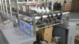 Auto Drop Type Case Packer for Plastic Bottles and Robot Palletizer Packing Line