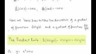 Calc I Lesson 11 The Product and Quotient Rules