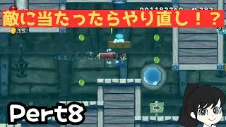 【マリオ実況】敵に当たったらステージの最初からやり直し⁉Pert8