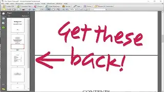Adobe Acrobat 8 - Get Back Missing Thumbnails View