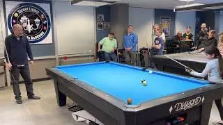 9 year old Tanvee Vallem tries a trickshot against GOAT & Magician Efren &lsquo;Bata&rsquo; Reyes