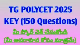 Polycet 2025 key paper ||TG POLYCET key 2025 #POLYCET model paper
